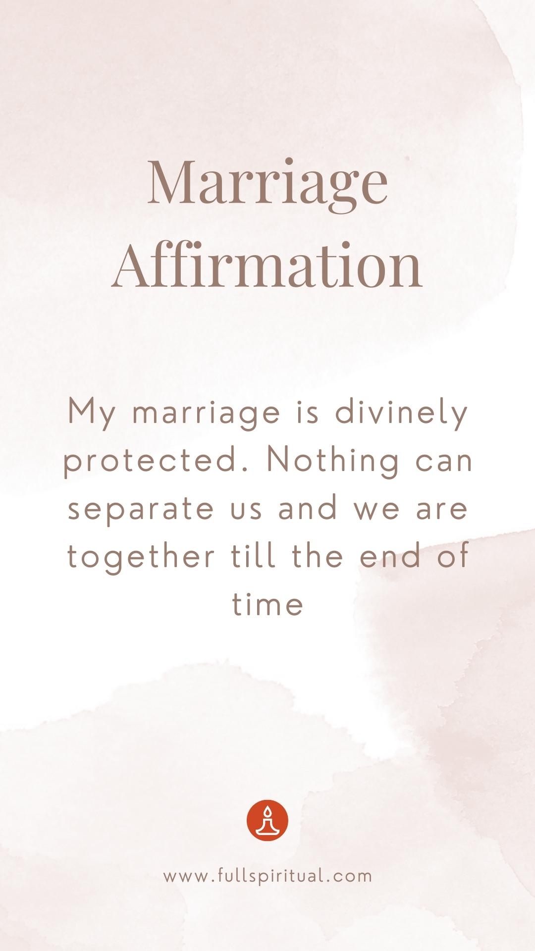 Marriage affirmation for husband and wife