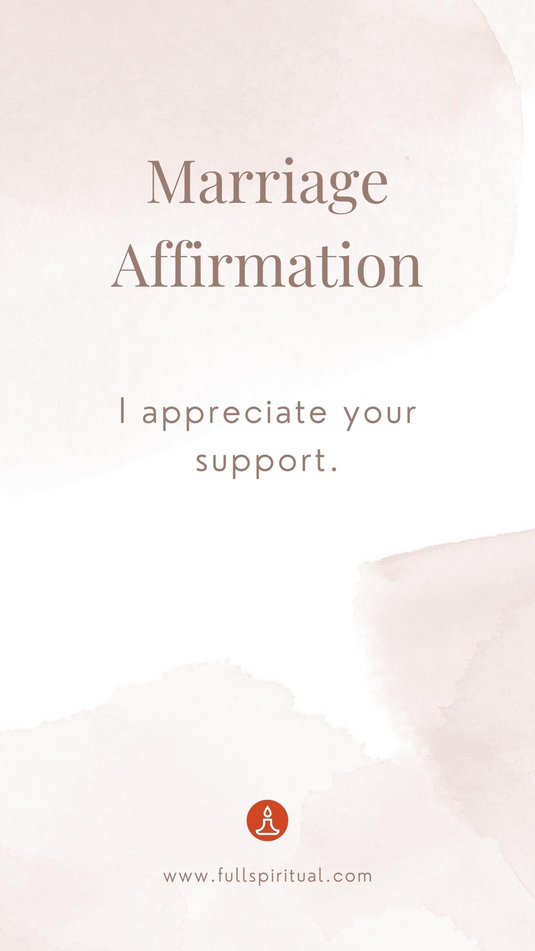 Marriage appriciate affirmation