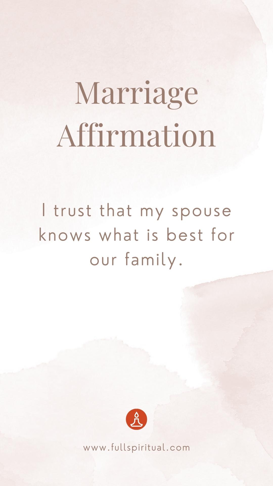marriage trust affirmation
